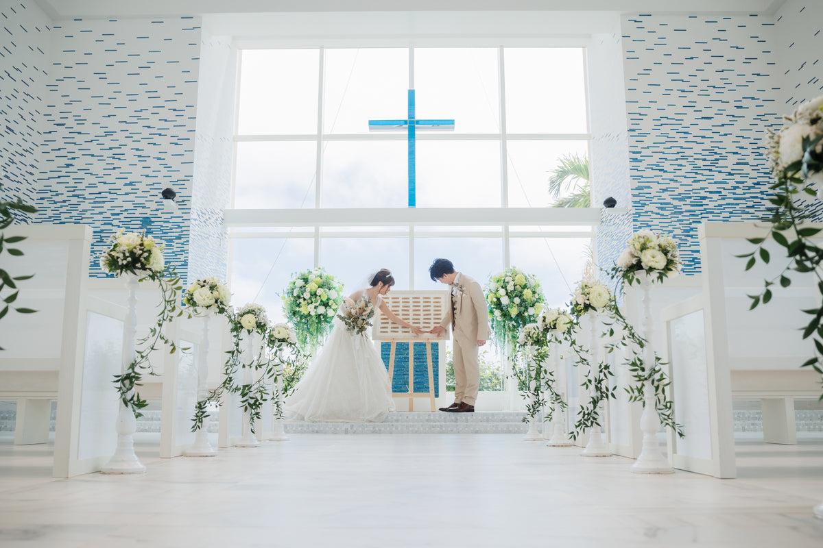 沖縄 シギラミラージュベイサイドチャペル リアルウェディング1479000 4月11日 11:00式