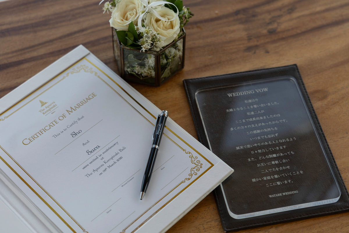 オリジナル結婚証明書とリングピロー