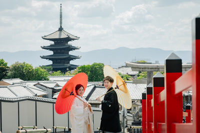 和装にぴったりな八坂で撮影