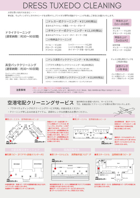 衣裳 ラインナップ 衣裳システム クリーニングチラシ