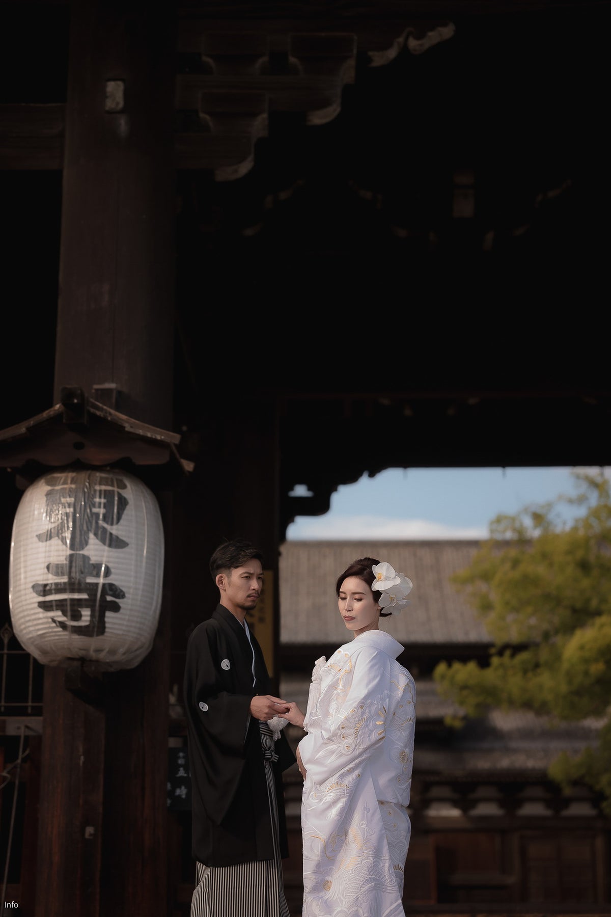 東寺の提灯とともに