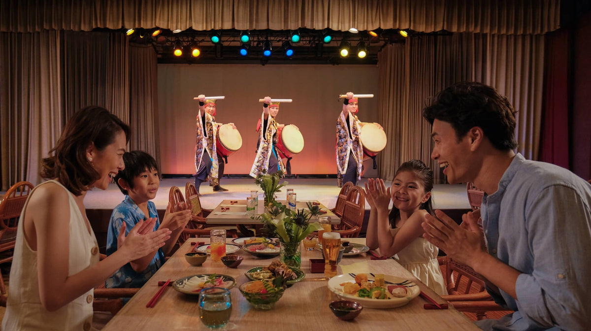 エイサー(太鼓)と踊りの伝統的な琉球芸能を観賞しながら琉球料理を楽しめちゃいます／琉球料理 オーキッド