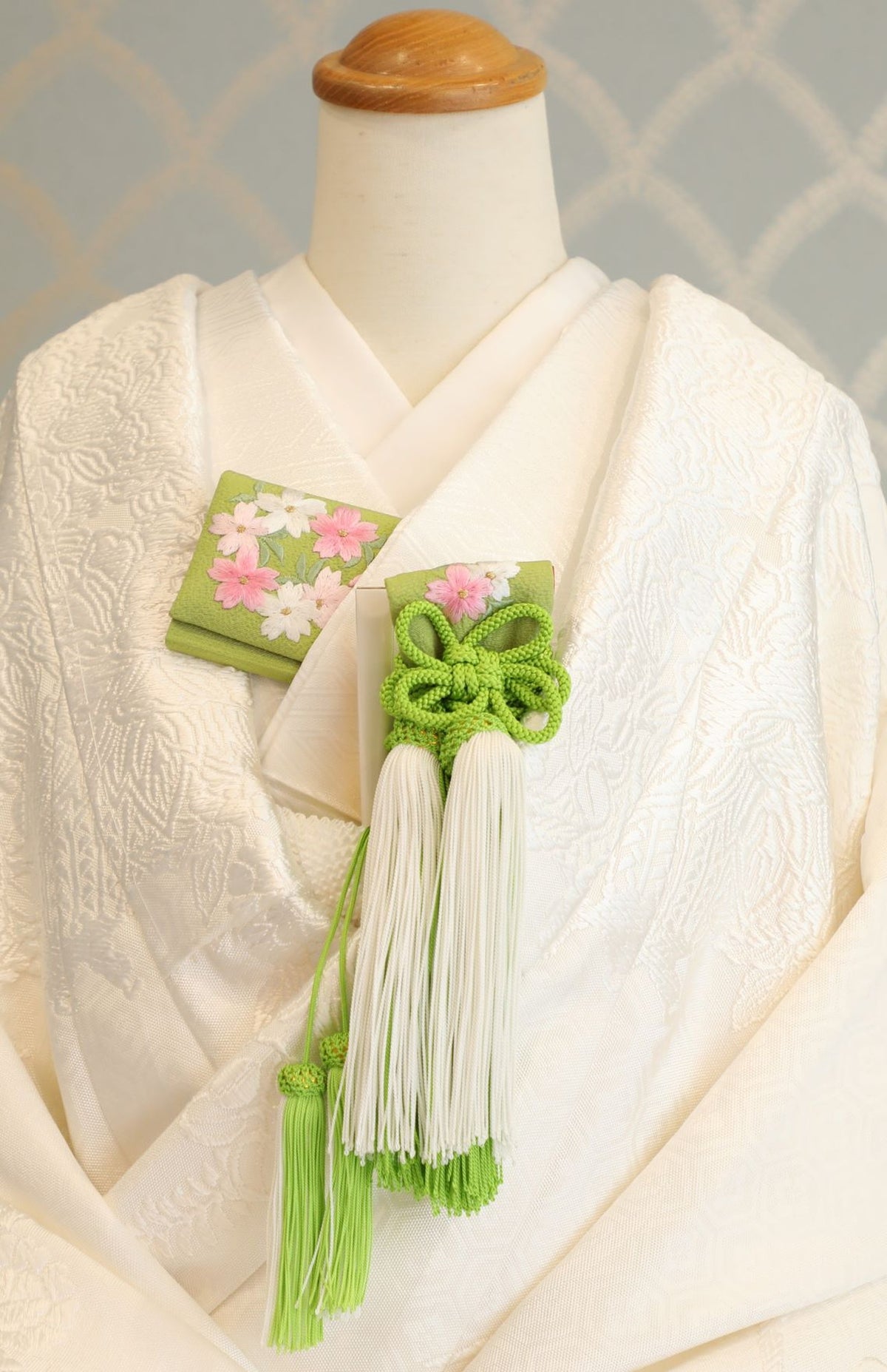 懐剣セット(グリーン8桜刺繍)
