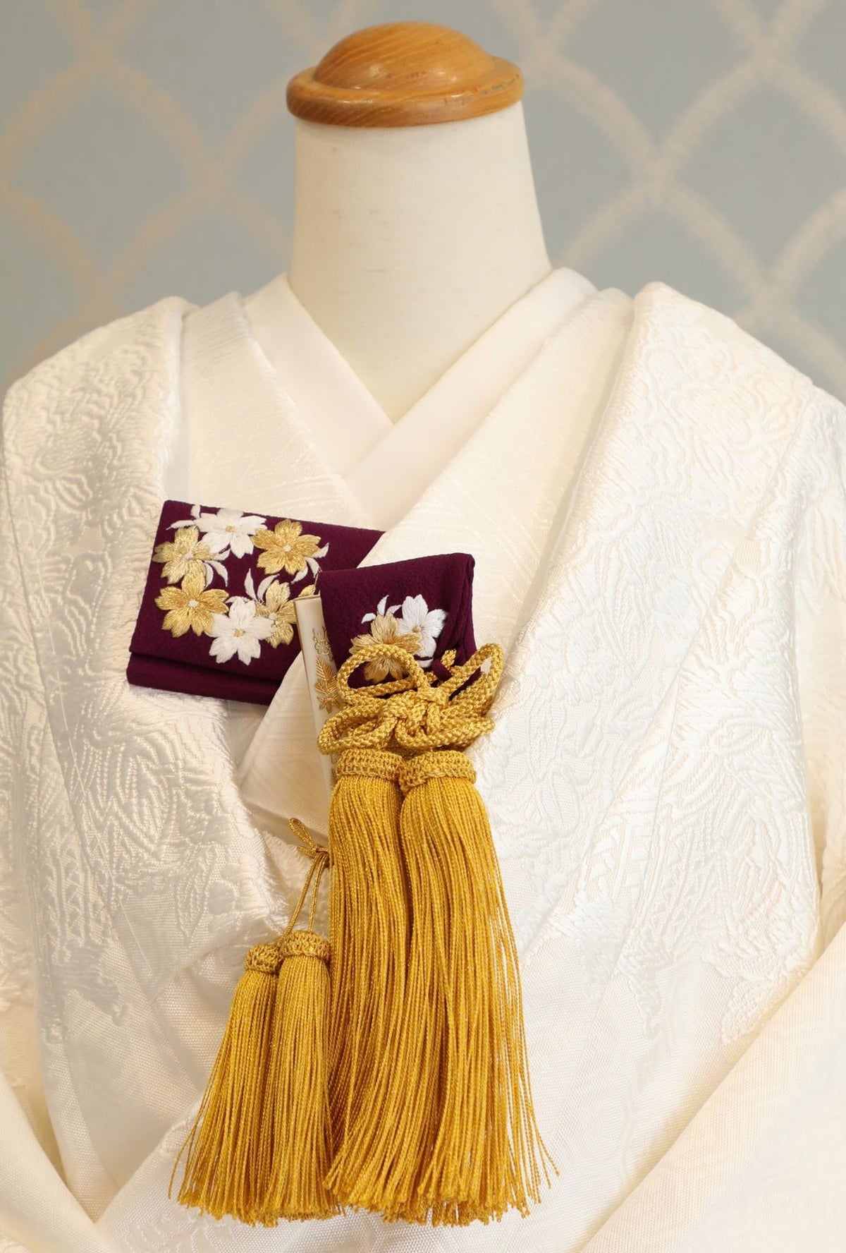 懐剣セット(パープル3桜刺繍白金)