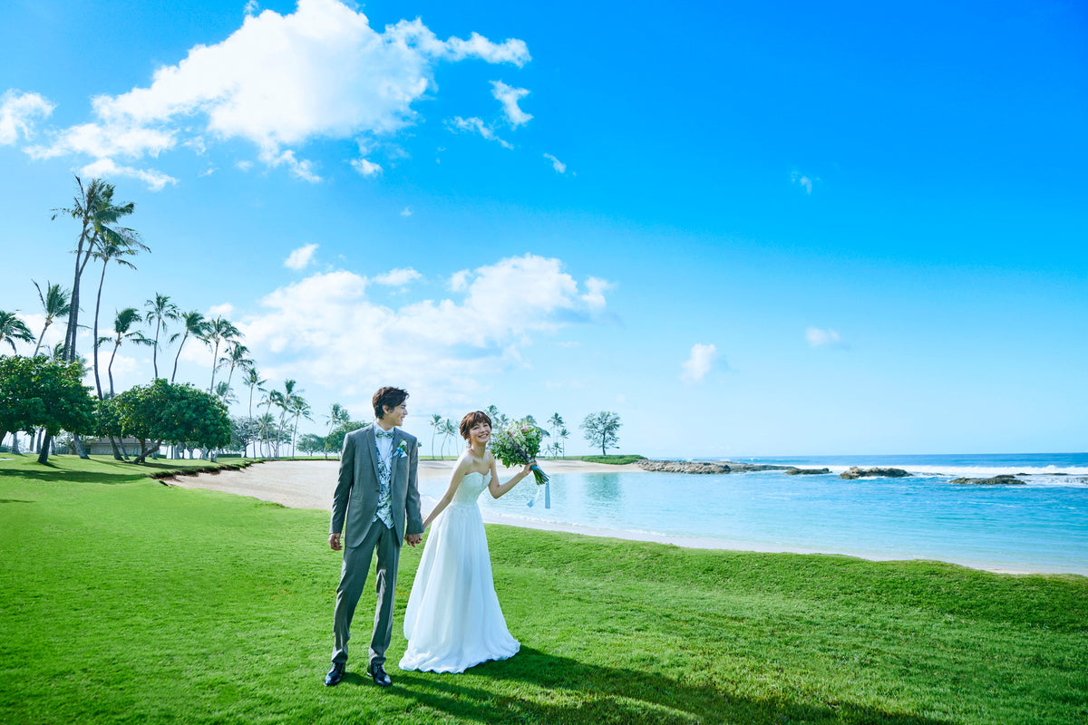 周囲に他のウェディングカップルがいないので、撮影中もリラックス!