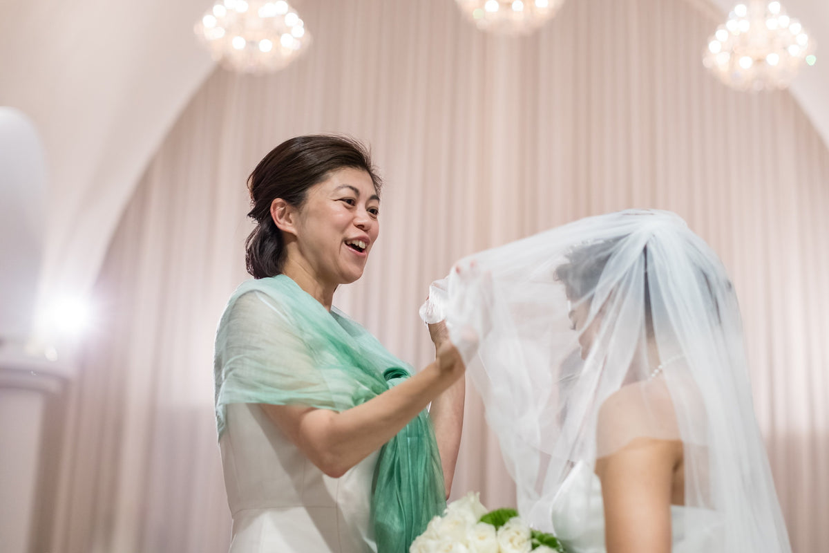 お母さまからのベールダウンも感動的で人気です
